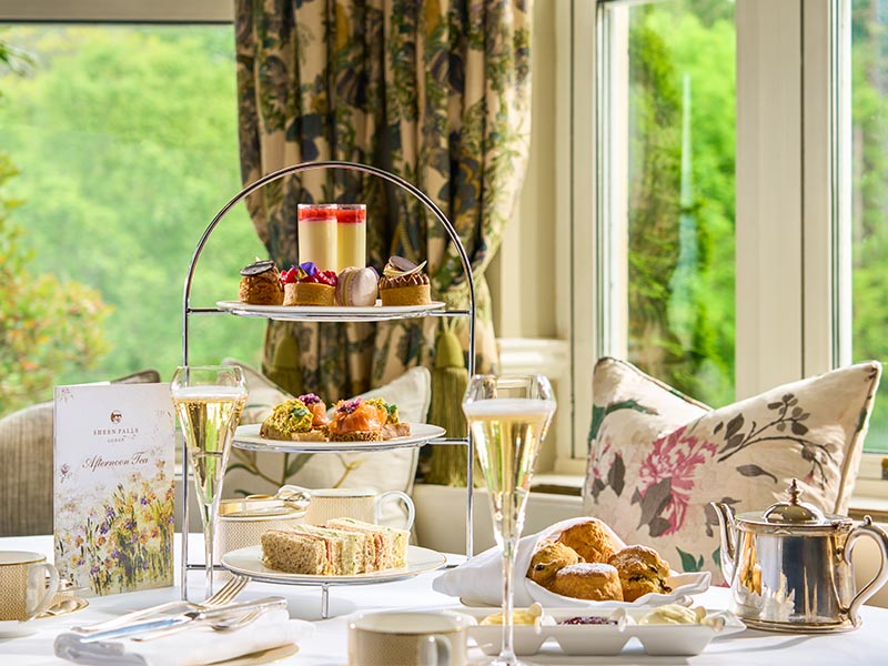 Afternoon tea at Sheen Falls Lodge